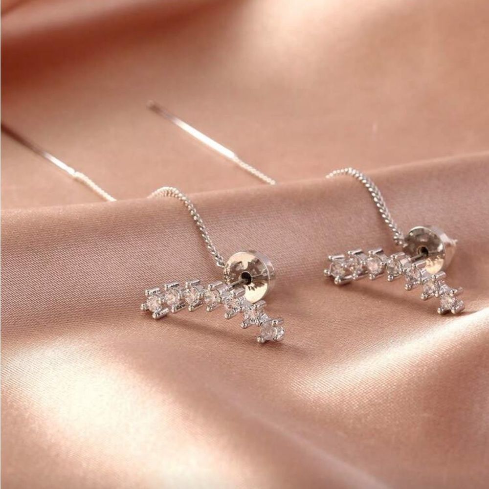 Silver Drop Earrings #1951
